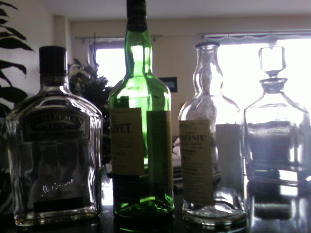 Somebody drank some whiskey last night.