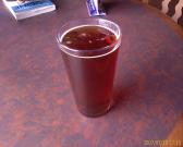 Watching the dog show and drinking bar harbor blueberry ale