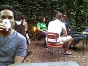 At the beer garden (and still saying no to crack)