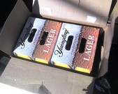 42 bottles lager, 6 bottles Black and Tan for Joe, 36 cans lager