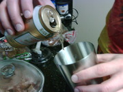 Cut with a little beer...