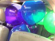 Using up the helium tank by filling my car with balloons.