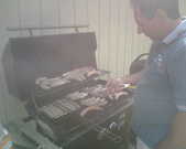 2nd grill full of Italian sausage.