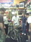 Everyone chanting w/ one thing in mind: mike's bike.