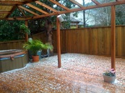 Snow in San Jose!  Ok, massive hail really but still!