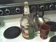 The Everclear bottle now has an opaque liquid in it. Que dangeroux.