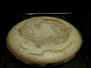 Just took it out of the oven: dulce de leche cheesecake. Yummy.