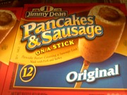 OMG I never wanted a pancake and sausage ona stick till now!