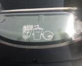 Seen on the rear window of a '9c Eclipse